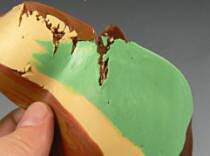 Partially mixed polymer clay
